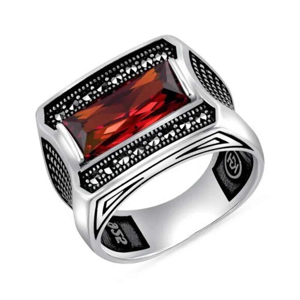 NEW  REAL Sterling Silver 925 Native Head Oxidized Men Ring